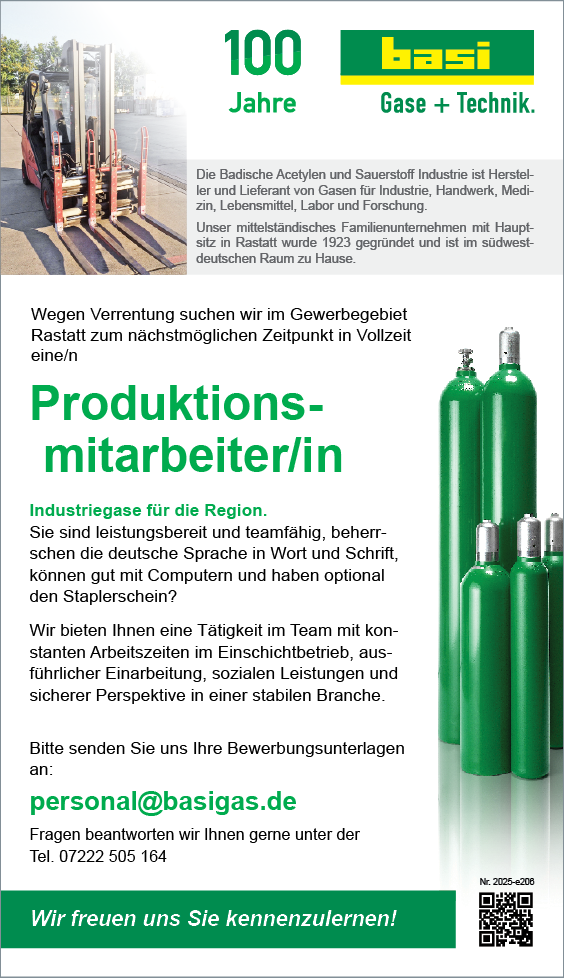 Abbildung Anzeige Produktionsmitarbeiter/in